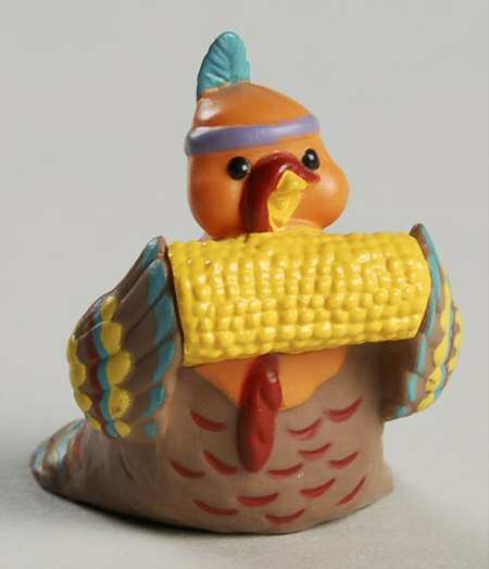 Merry Miniatures 1993 Indian Turkey Eating Corn - Boxed