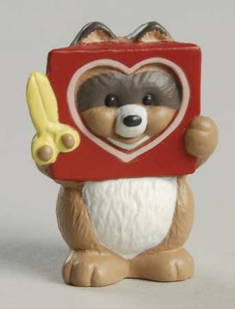 Merry Miniatures 1993 Raccoon W/Cutout Heart - Boxed