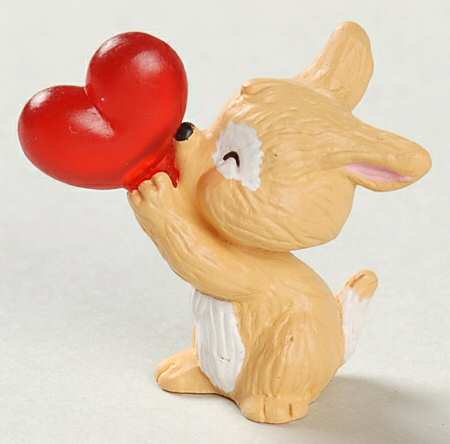 Merry Miniatures 1993 Dog With Balloon Heart - Boxed