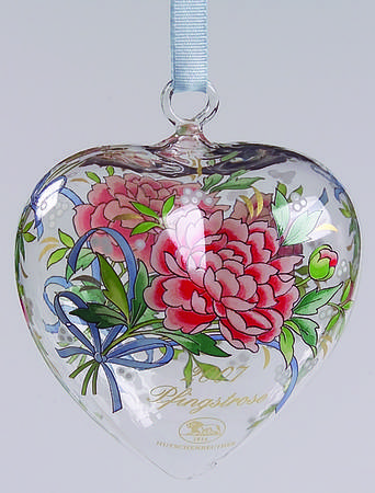 Annual Crystal Spring Heart 2007 Peonies - Boxed