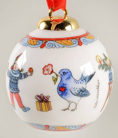 Miniature Ball Ornaments Bird Scenes - Boxed