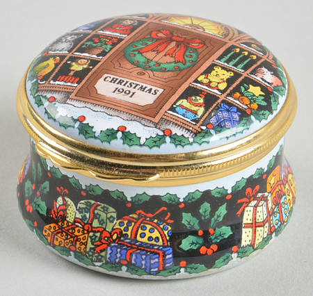 Halcyon Days Christmas Box 1991-Christmas Window - Boxed