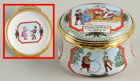 Halcyon Days Christmas Box 1994-Santa  And Children - Boxed