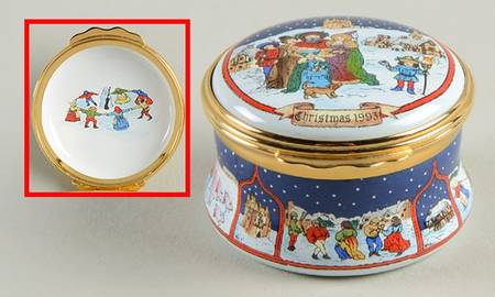 Halcyon Days Christmas Box 1993-Medieval Carollers - Boxed