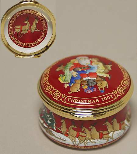 Halcyon Days Christmas Box 2002-Santa & Children - Boxed