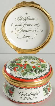 Halcyon Days Christmas Box 1983-Christmas Rose - Boxed