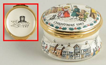 Halcyon Days Christmas Box 1982-Victorian Carolers - Boxed