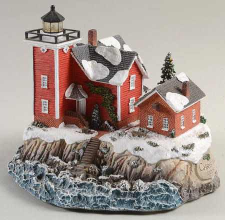 Christmas Lighthouse Marquette, Michigan - Boxed