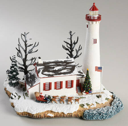 Christmas Lighthouse Sturgeon Point, Michigan - With Box
