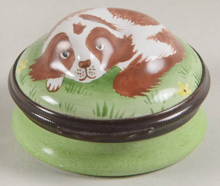 Halcyon Days Box Spaniel Green - Boxed