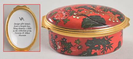 Halcyon Days Box Victoria & Albert-Ming Dynasty Bird - Boxed