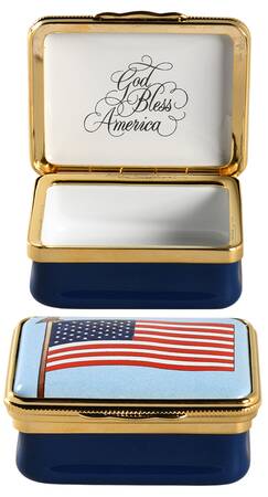 Halcyon Days Box American Flag-God Bless America - With Box
