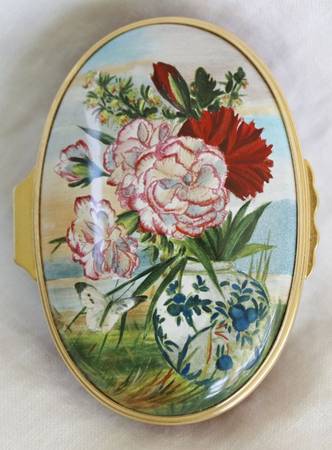 Halcyon Days Box Flowers In Vase-Oval Box - With Box