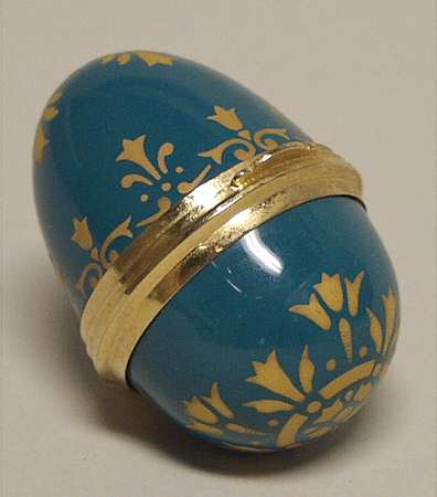 Halcyon Days Box Green Egg-Staffordshire Enamles - Boxed