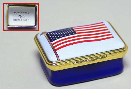 Halcyon Days Box American Flag-September 11th Memorial - Boxed