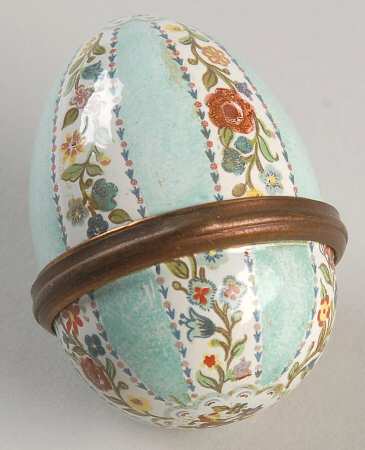 Halcyon Days Box Flower And Striped Egg - Boxed