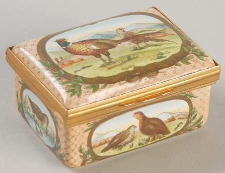 Halcyon Days Box Pheasants In Field-Rectangular - With Box