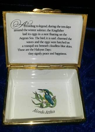 Halcyon Days Box Kingfisher - With Box