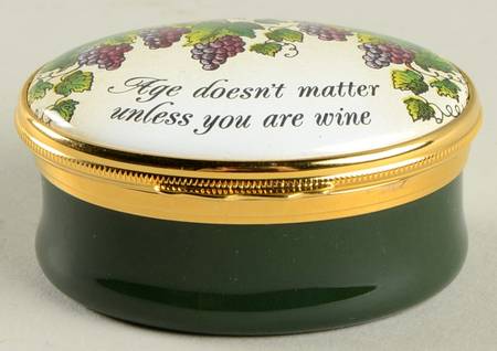 Halcyon Days Box Age Doesn't Matter Unless You Are Wine - With Box Bx324