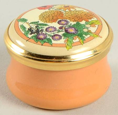 Halcyon Days Box Brown Box With Flowers-Mini - With Box Bx344