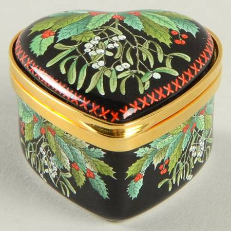 Halcyon Days Box Holly And Mistletoe - With Box Bx337