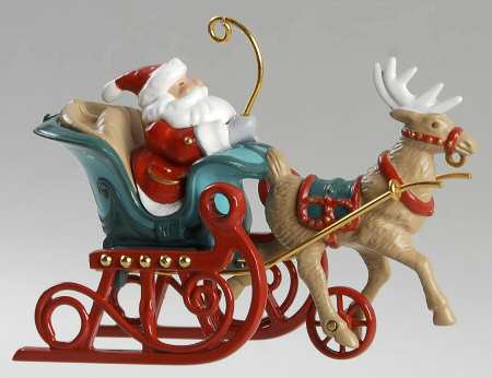 1998 Hallmark Christmas Ornaments Christmas Sleigh Ride - With Box