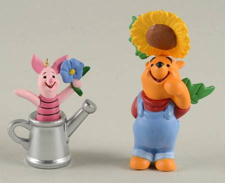 1998 Hallmark Easter Ornaments Garden Of Piglet And Pooh - Boxed