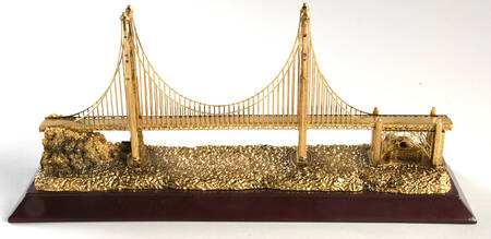 Collectors Society Lighthouse Golden Gate Bridge-Goldplated - With Box