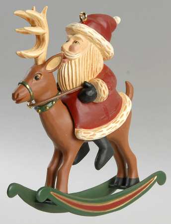 2001 Hallmark Christmas Ornaments Rocking Reindeer - Boxed
