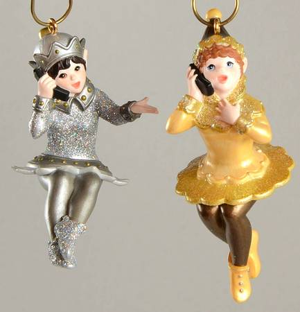 2001 Hallmark Christmas Ornaments Friendship-Friendly Elves (Set Of 2) - Boxed