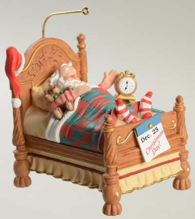 2001 Hallmark Christmas Ornaments Snoozing Santa - Boxed