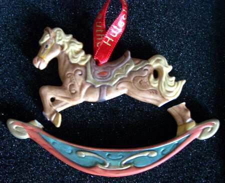 Hutschenreuther Christmas Ornament Rocking Horse-Color - No Box