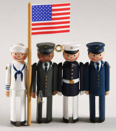 1999 Hallmark Christmas Ornaments Military On  Parade - Boxed