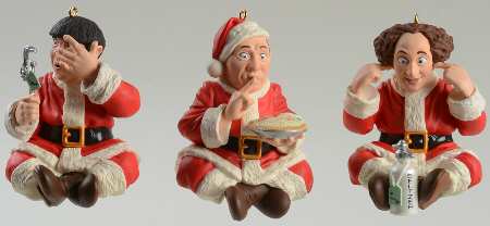 The Three Stooges Larry, Moe & Curly-Santas - Boxed