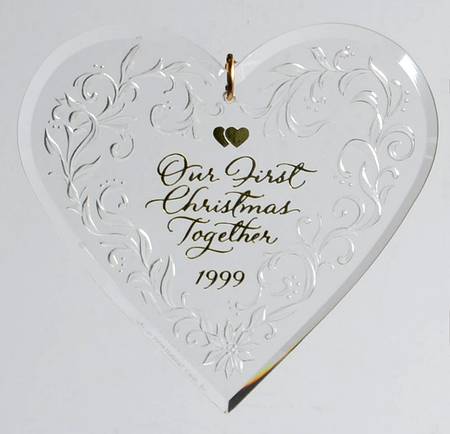 1999 Hallmark Christmas Ornaments Our First Christmas Together-Acrylic - Boxed