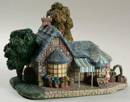 Thomas Kinkade's Lamplight Village Falbrooke Florist-Set Of 2 - No Box