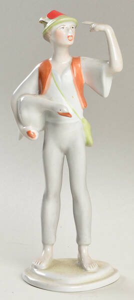 Hollohaza Figurines Boy With Goose - Boxed