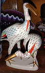 Hollohaza Figurines Two Cranes-Brown Fishnet - No Box