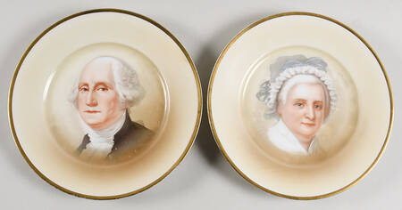Hutschenreuther Plates George & Martha  Wasthington-Pair - No Box