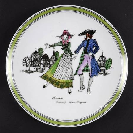 Hutschenreuther Plates Hessen Man And Woman - Boxed