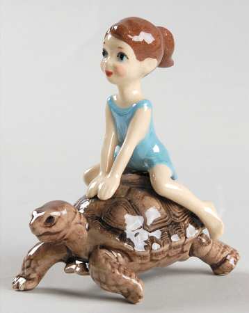 Hagen-Renaker Figurines Little Girl On Tortoise - No Box