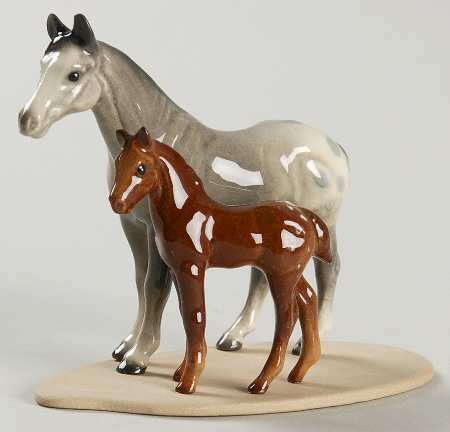 Hagen-Renaker Figurines Appaloosa & Colt On Base - No Box