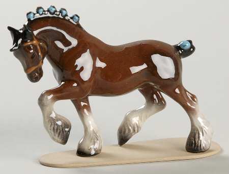 Hagen-Renaker Figurines Draft Horse On Base - No Box
