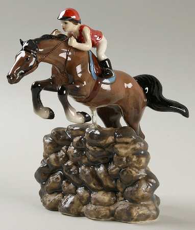 Hagen-Renaker Figurines Jumping Horse With Rider - No Box