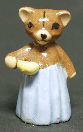 Hagen-Renaker Figurines Teddy Bear Mama-With Bowl - No Box