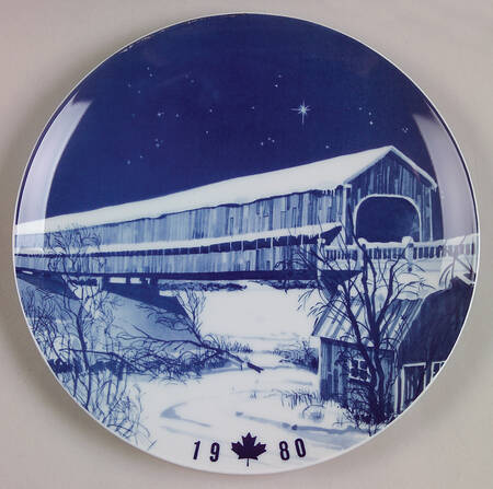 Canada Christmas Plate The Covered Bridge At Hartland - Boxed