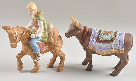 Thomas Kinkade Nativity Following Yonder Star & Faithful Cow - No Box