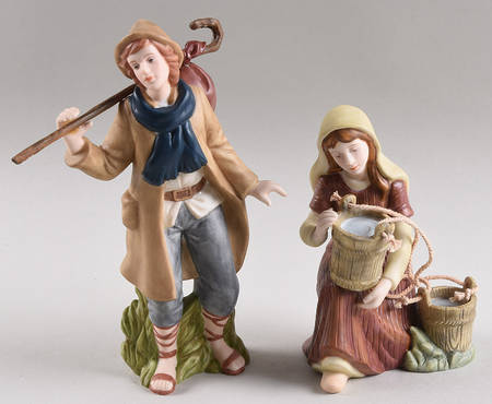 Thomas Kinkade Nativity Faithful Wayfarer & Thirst No More - No Box
