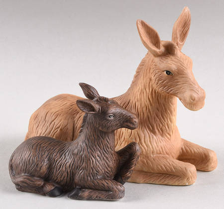 Thomas Kinkade Nativity Caring For Her Young-Donkey With Young - No Box