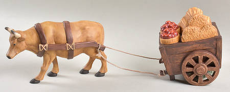 Thomas Kinkade Nativity Loyal Ox & Merchant Cart - No Box